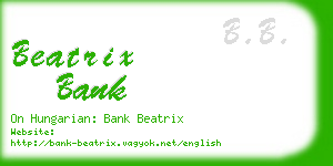 beatrix bank business card